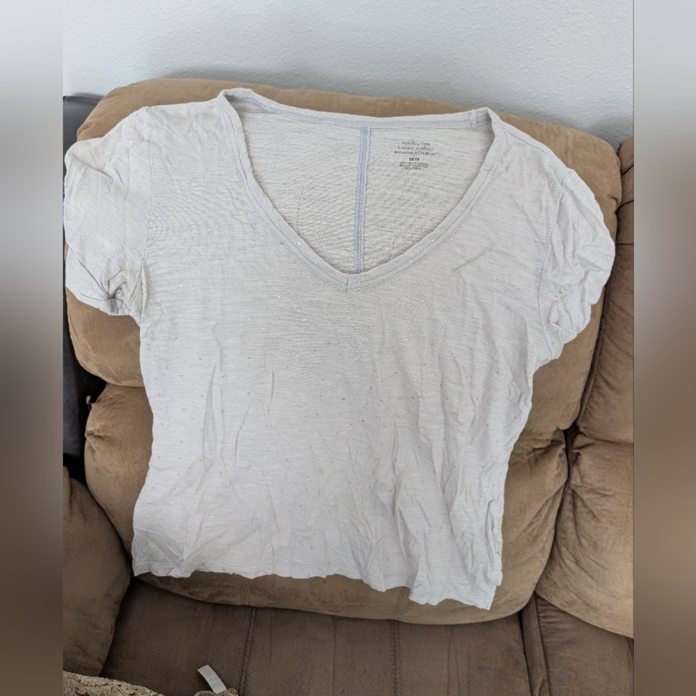 Women's V-Neck White Top